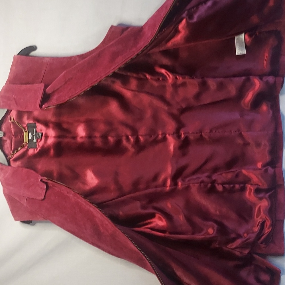 Dennis Basso Red Washable Leather Vest‎ Womens Size Large - Picture 5 of 5